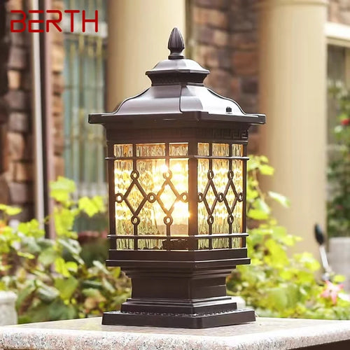 lampadaire extérieur classique éclairage led étanche pour jardin rétro - vue 2 sur 10
