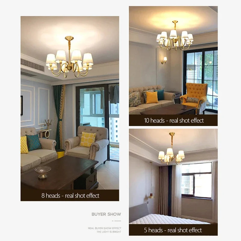 plafonnier led en cuivre design nordique moderne et luxueux - vue 6 sur 16