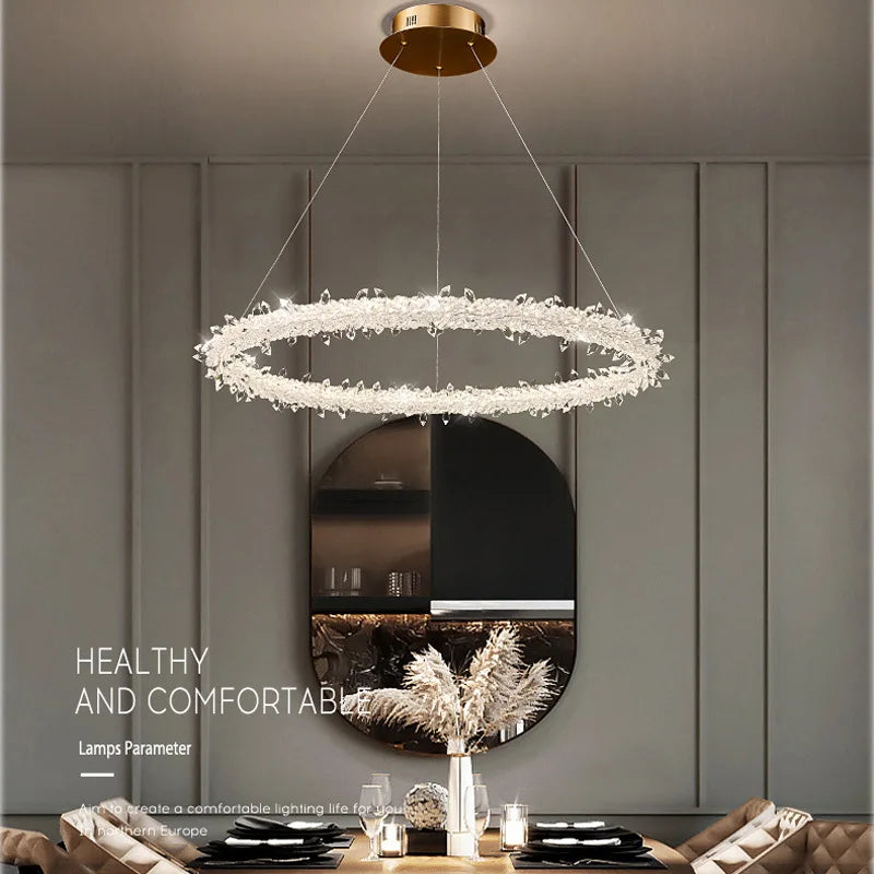 lustre moderne en cristal design pour décoration intérieure élégante - vue 3 sur 23