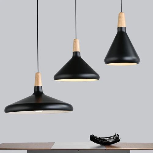 suspension moderne nordique en bois et aluminium pour décoration - vue 7 sur 6