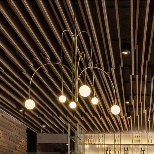 suspension moderne à led design créatif luxe nordique - vue 7 sur 7