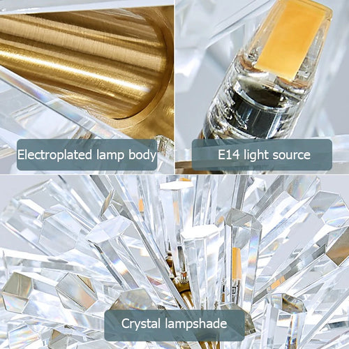 lustre moderne de luxe en cristal rond suspendu - vue 4 sur 10