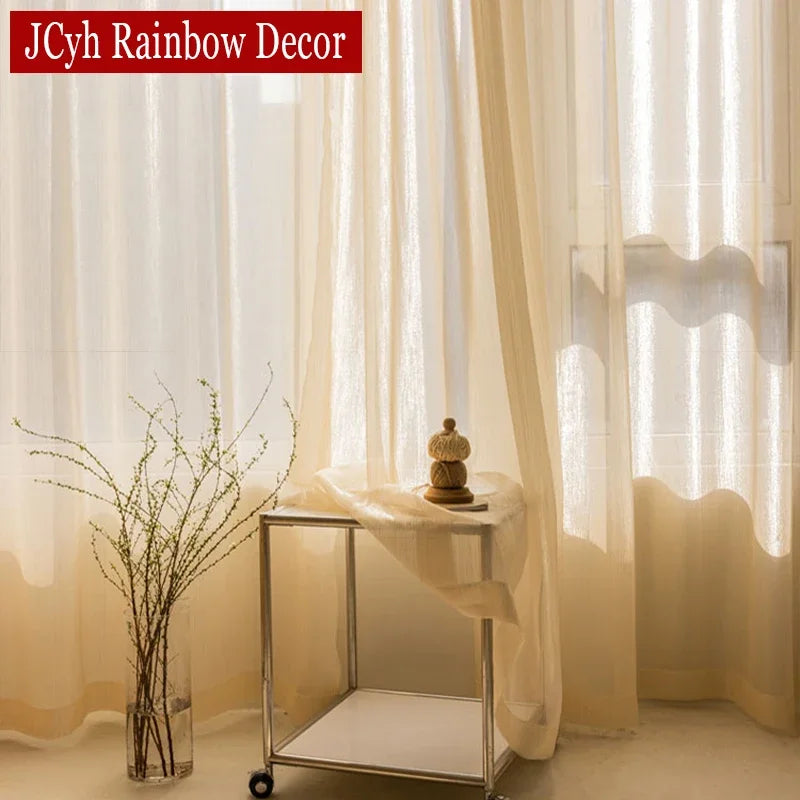 Voilage tulle scintillant moderne pour salon chambre fenêtre - vue 3 sur 8