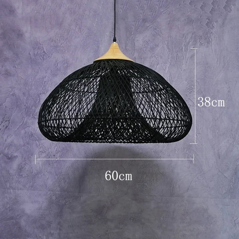 Suspension vintage d'Asie du Sud-Est Lampes en rotin de haute qualité Salon Restaurant Cuisine Luminaires Loft Luminaires - vue 14 sur 21