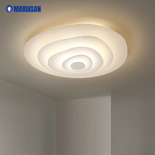 Anneaux annuels modernes LED lustre intérieur salon ondulation forme meubles de maison décoration fer blanc corps couleur lampe éclairage - vue 3 sur 14