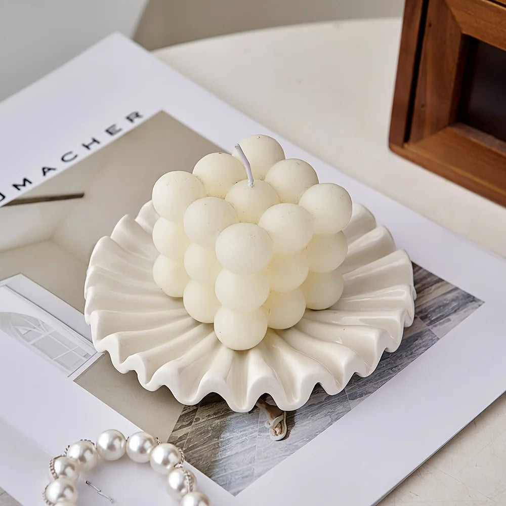 plateau à bijoux élégant en céramique design festonné moderne - vue 4 sur 8