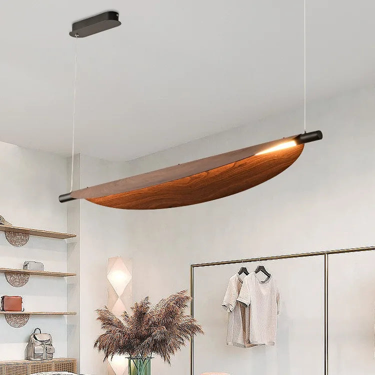 lustre japonais en bois de noyer style rétro pour décoration intérieure - vue 6 sur 10