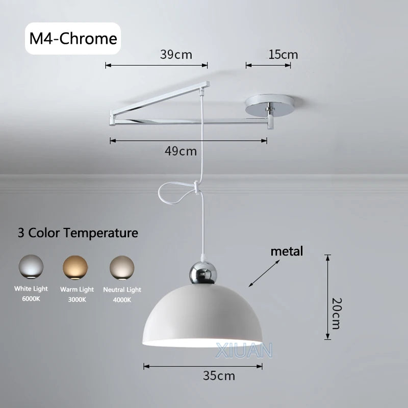 suspension moderne à bras oscillant led mobile - vue 22 sur 30