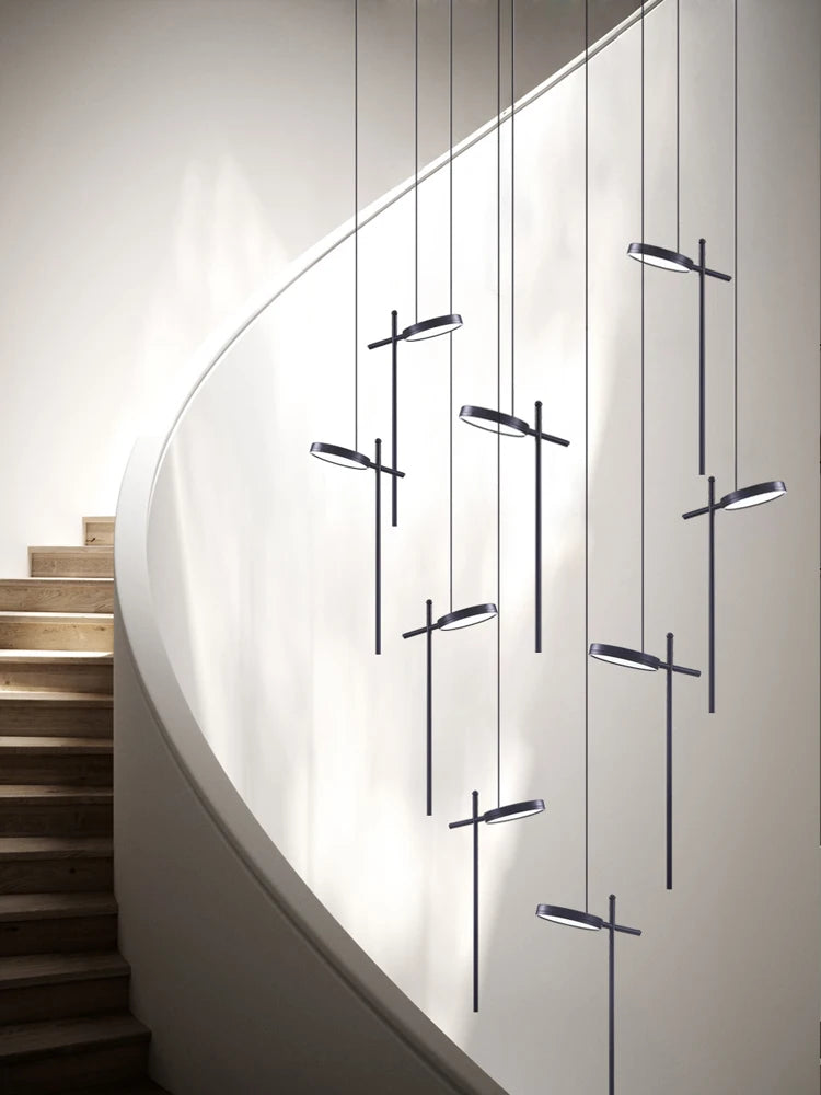 lustre moderne suspendu en acrylique design créatif 2023 à LED - vue 5 sur 17