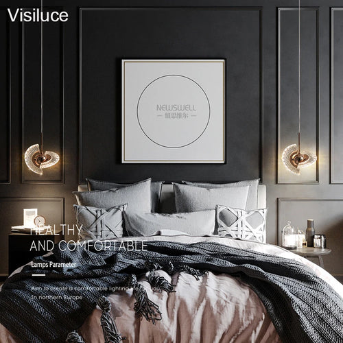 lustre nordique en cristal acrylique avec éclairage led - vue 4 sur 7