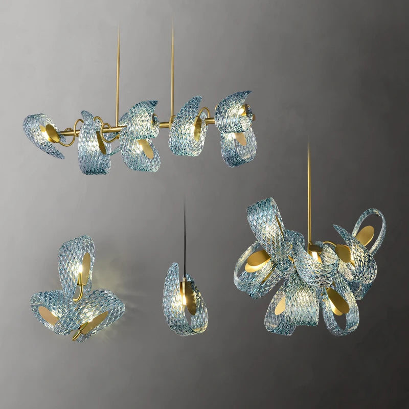 lustre suspension led en verre cristal pour éclairage - vue 3 sur 21