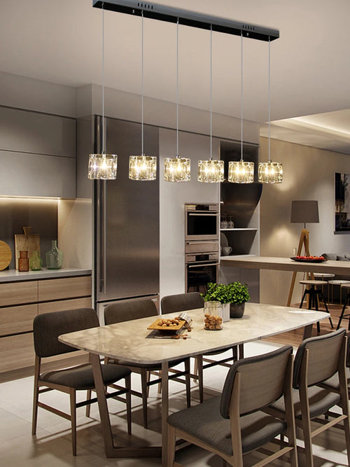 lustre moderne en cristal pour illumination intérieure élégante - vue 6 sur 12
