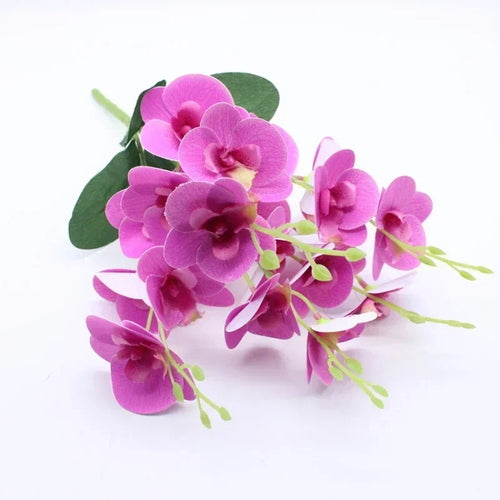 fleurs artificielles 3d décoration orchidée papillon phalaenopsis faux fleurs - vue 12 sur 17
