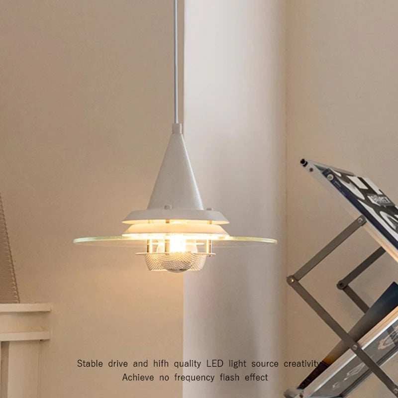 lustre bauhaus en verre clair suspendu pour restaurant - vue 3 sur 10