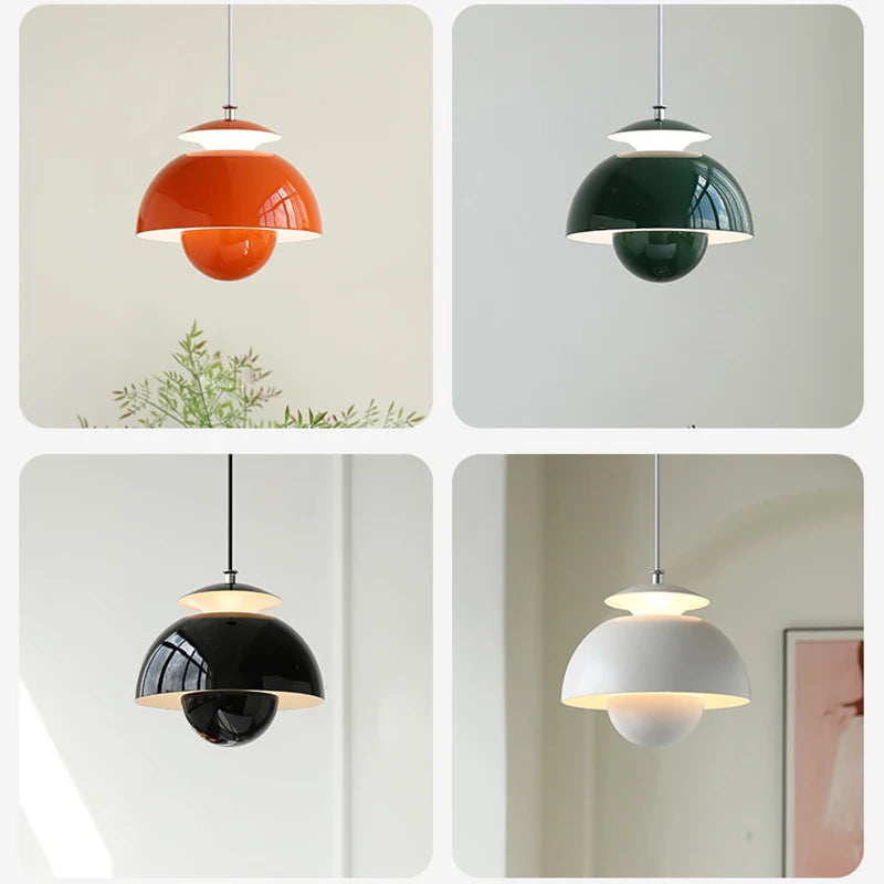 Moderne Nordique Danois Designer LED Suspension Lumière Fleur Bud Décor Art Suspendus Lustres Lampe Maison Chambre Cuisine Lampe De Chevet - vue 6 sur 10