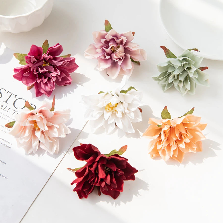 lot de 20 fleurs murales en soie pour décoration variée - vue 2 sur 15