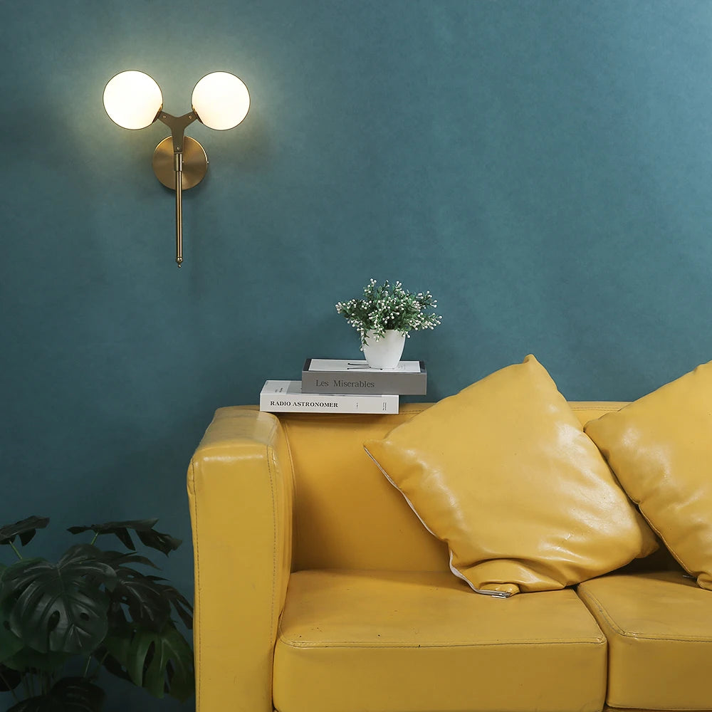 applique murale nordique double tête éclairage design moderne - vue 6 sur 6