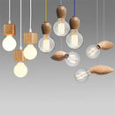 suspension vintage en bois de chêne design moderne