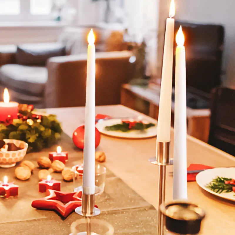 lot de bougies led scintillantes sans flamme pour décoration de noël - vue 3 sur 15