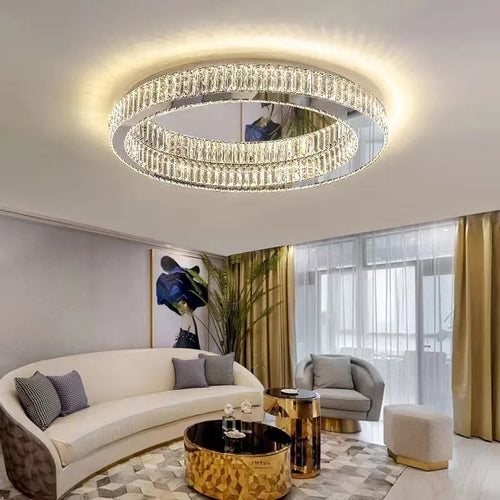 plafonnier circulaire en cristal moderne pour décoration intérieure - vue 4 sur 15