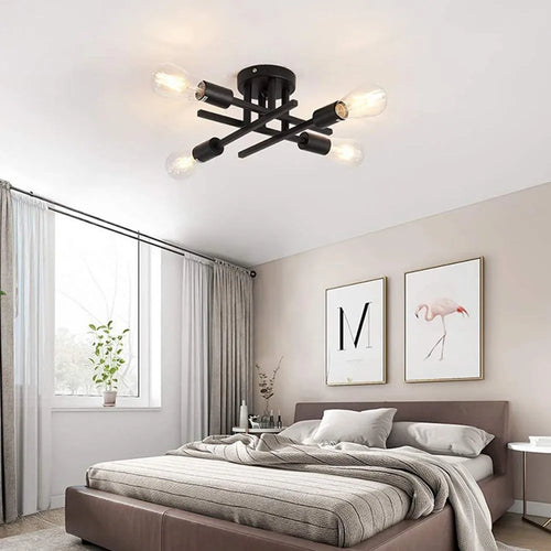 plafonnier led minimaliste moderne avec 2/4/6 lumières créatives - vue 3 sur 8