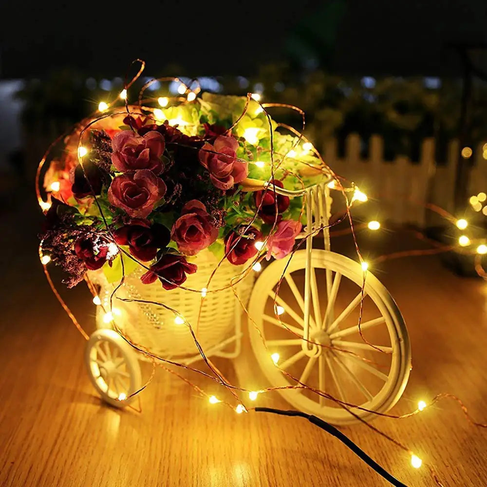 guirlande lumineuse led en fil de cuivre pour décorations de fête - vue 4 sur 15