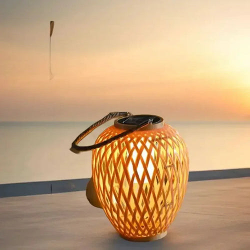 lampe extérieure solaire imitation bambou pour jardin décoratif - vue 6 sur 8