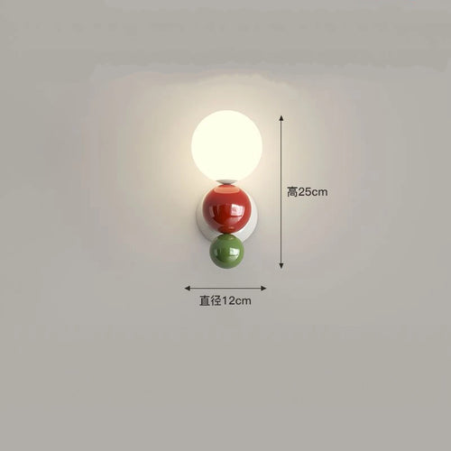 applique murale led en métal avec boule acrylique - vue 13 sur 12