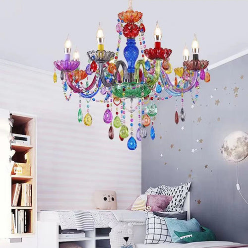 lustre en cristal pour enfants style art bougie - vue 3 sur 7