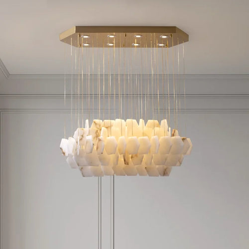 lustre moderne en pierre naturelle pour décoration intérieure 2024 - vue 2 sur 9