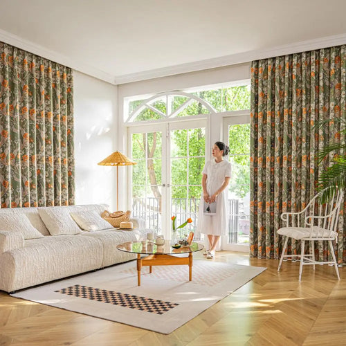 Rideau occultant motif floral moderne pour salon chambre - vue 3 sur 8