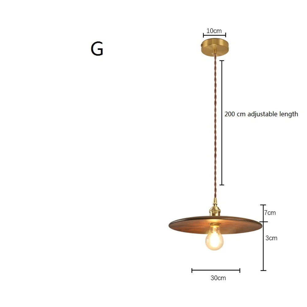 Nordique moderne suspension LED luminaire en laiton en bois Loft cuisine île lampe suspendue décoration de la maison éclairage Suspension Design - vue 14 sur 17