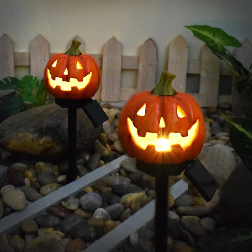 lampe solaire décorative halloween tête de mort corbeau citrouille jardin - vue 3 sur 8