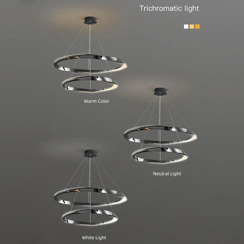suspension led moderne avec design artistique et télécommande - vue 4 sur 16