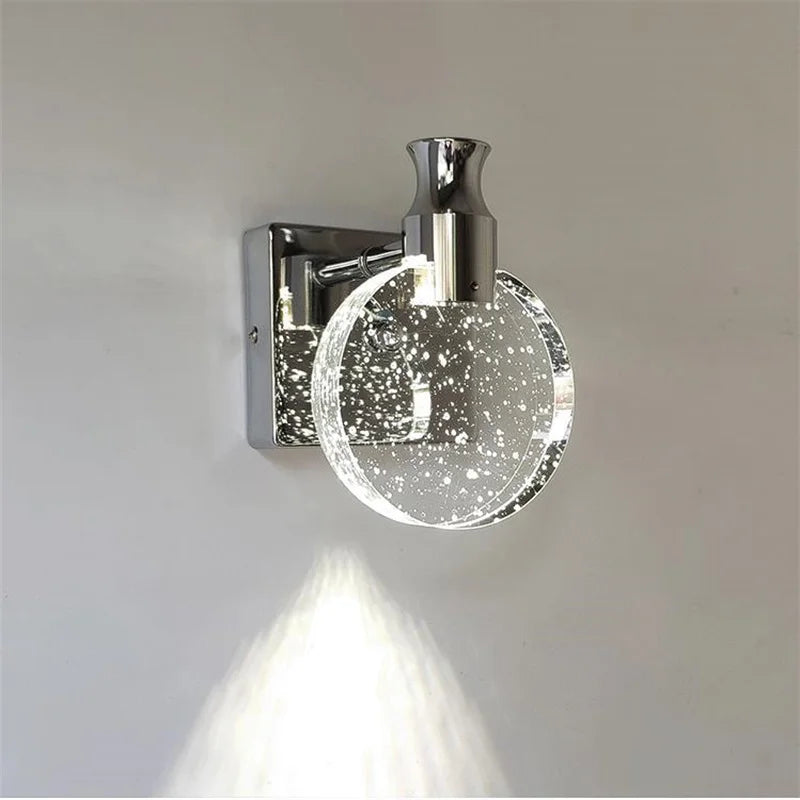 applique murale led de luxe en cristal décorative et veilleuse - vue 3 sur 8