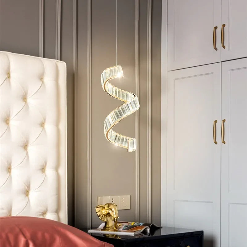 Luxury Restaurant LED Crystal Chandelier Modern High-end Design Gold/Silver Dimming Lamp Bar Kitchen Island Stair Pendant Lights - vue 5 sur 12