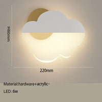 applique murale led en acrylique forme nuage pour chambre d'enfant