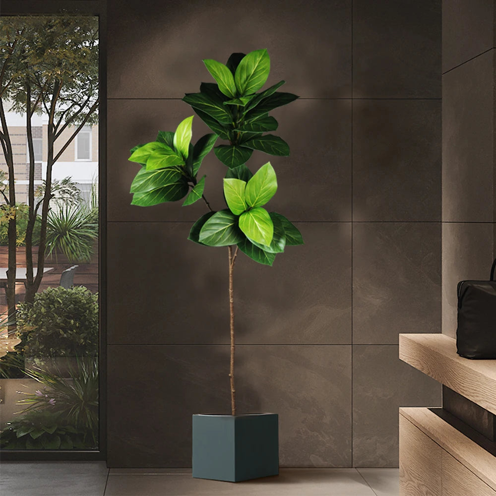 arbre artificiel ficus en plastique pour décoration tropicale - vue 4 sur 9
