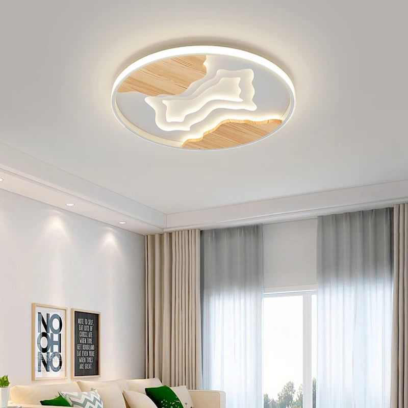 lustre nordique led ultra-mince au grain moderne atmosphérique - vue 4 sur 12