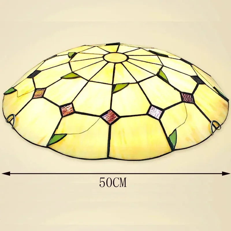 lustre tiffany méditerranéen bohème vitrail pour décoration intérieure - vue 8 sur 9