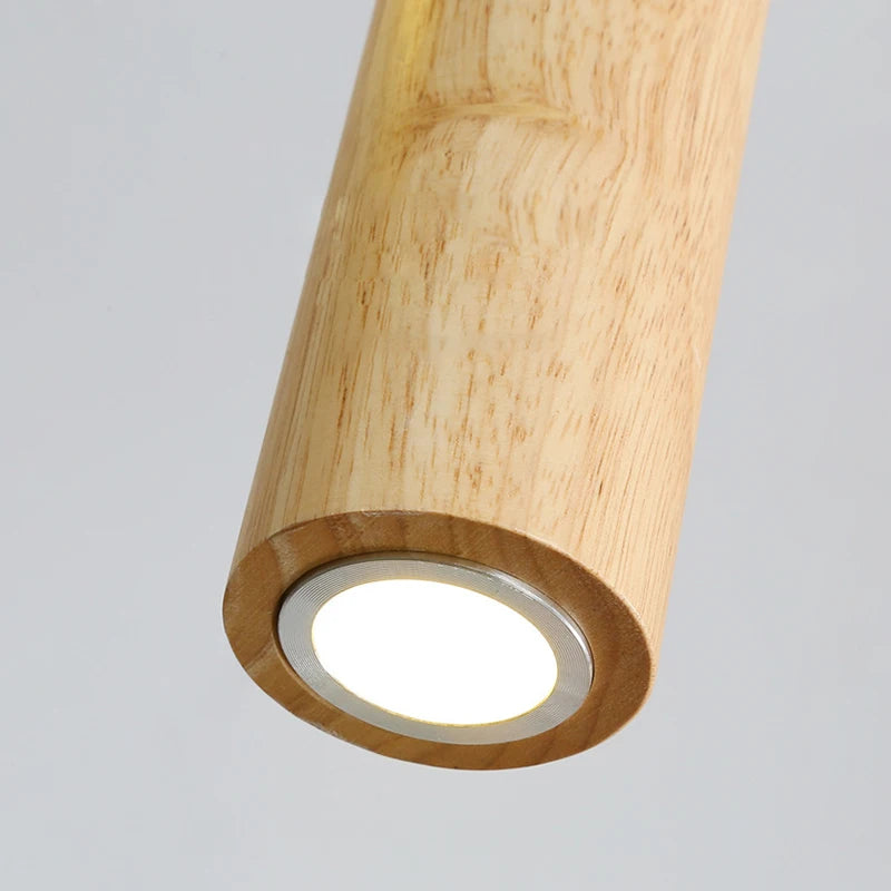 lampes suspendues modernes en bois éclairage intérieur led - vue 3 sur 8
