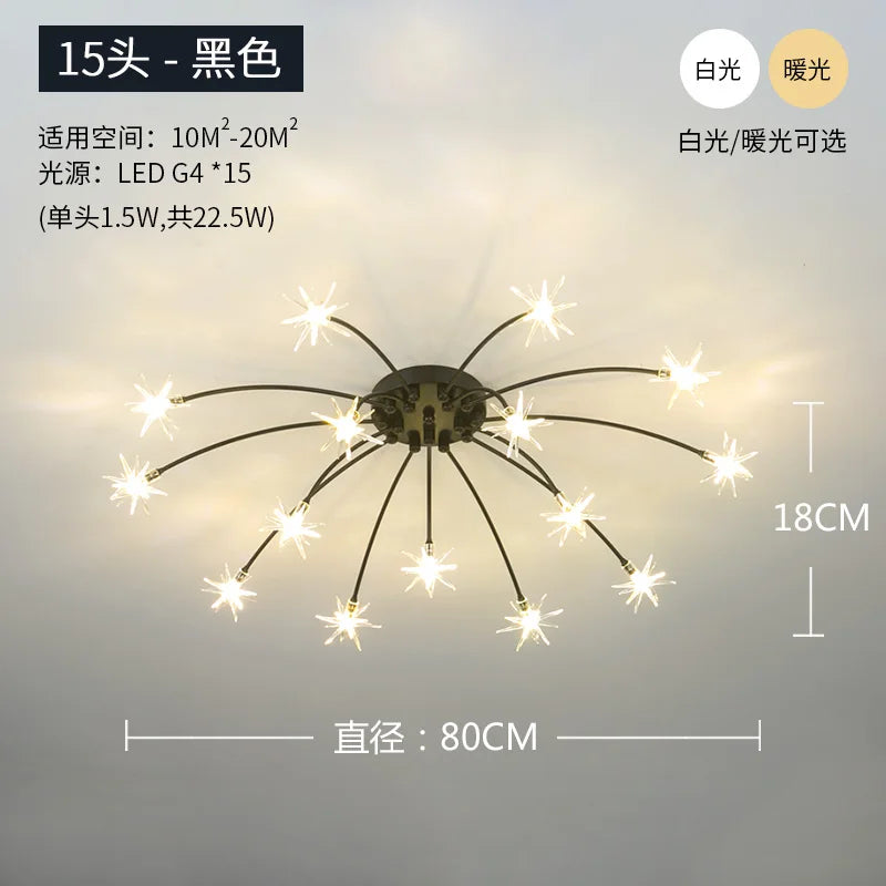 plafonnier étoile led pour éclairage intérieur moderne - vue 13 sur 18