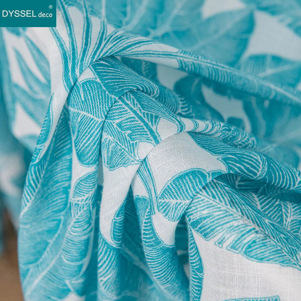 Rideau motif feuilles style moderne pour salon chambre - vue 2 sur 8