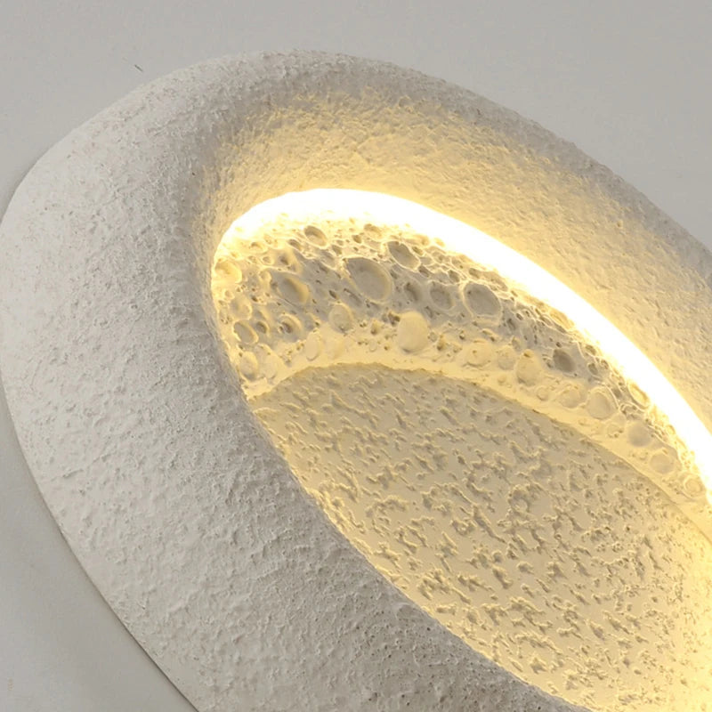 applique murale led lune 3 intensités art déco résine - vue 5 sur 8