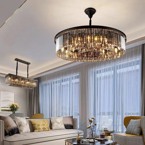 Lustre en cristal LED moderne américain salon salle à manger Villa suspension chambre plafond suspension lampe décor à la maison Lustre - vue 2 sur 21