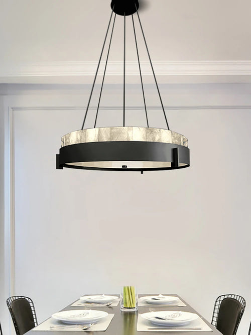 lustre moderne en marbre avec éclairage led créatif intérieur - vue 3 sur 7