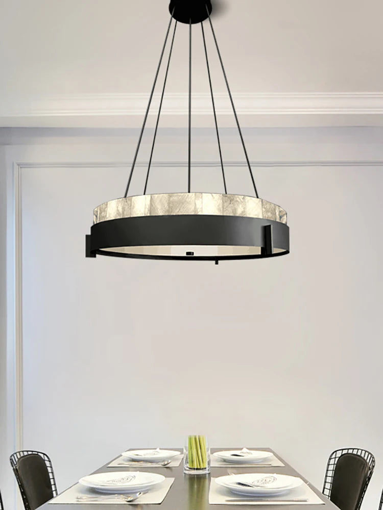 lustre moderne en marbre avec éclairage led créatif intérieur - vue 2 sur 7