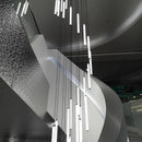 lustre long tube moderne pour villa nordique et hall d'exposition