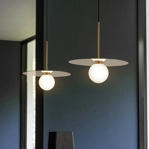 suspension modernes en verre led pour bar restaurant nordique - vue 5 sur 11