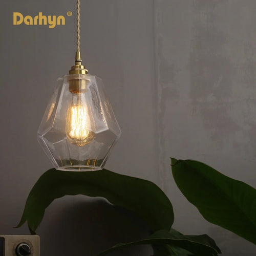lampes suspendues modernes laiton verre rétro - vue 4 sur 7